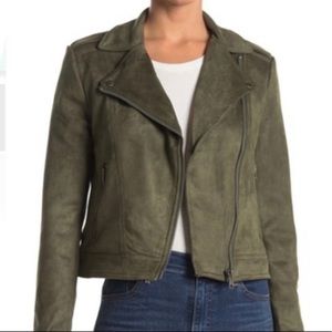 Philosophy Green Suede Moto Jacket